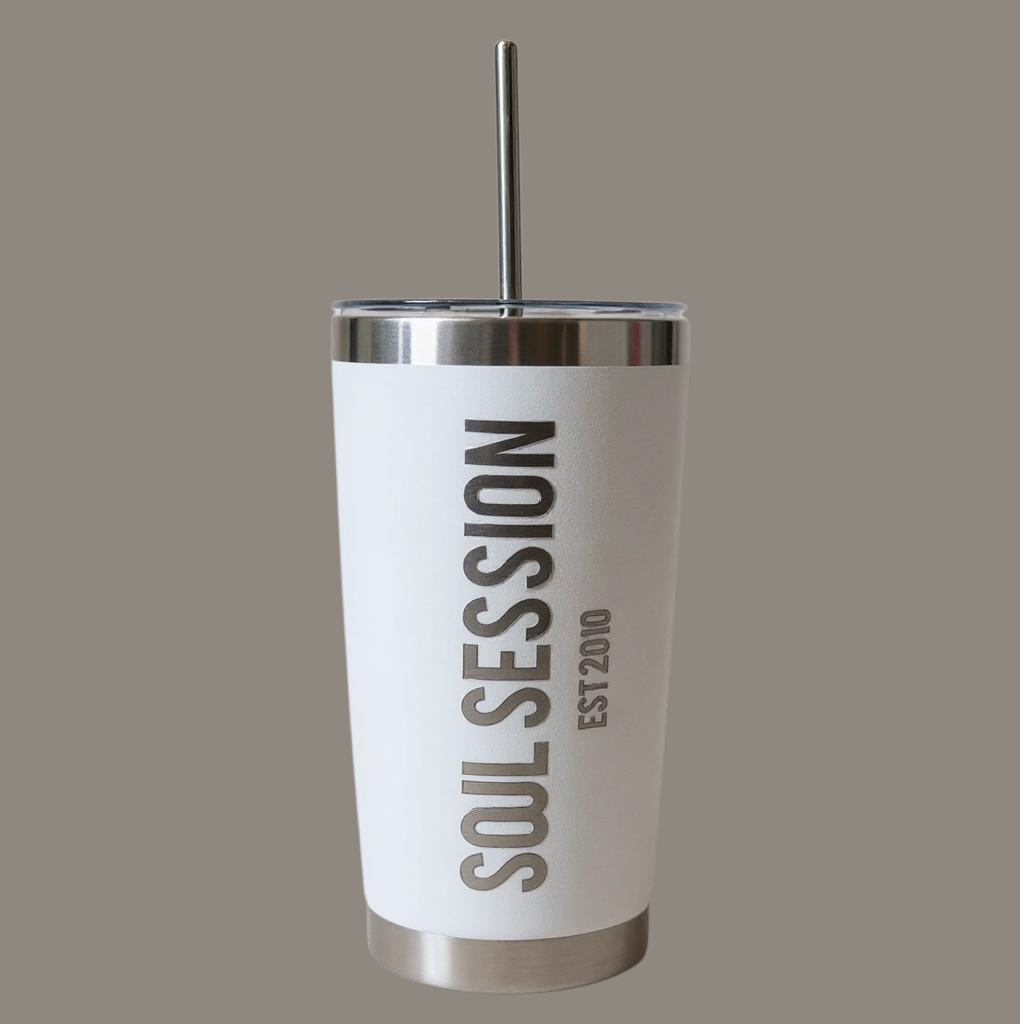 SS Engraved Travel Cup (White)